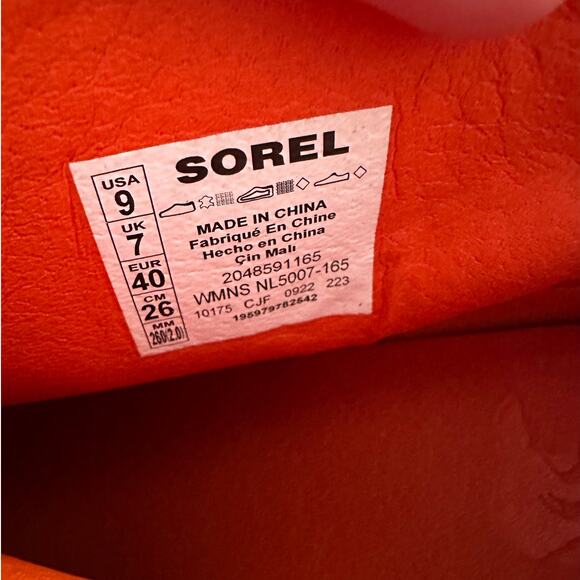 Sorel Women's Brex Orange Heel Lug Sole Chelsea Boots Size 9 - Picture 7 of 9